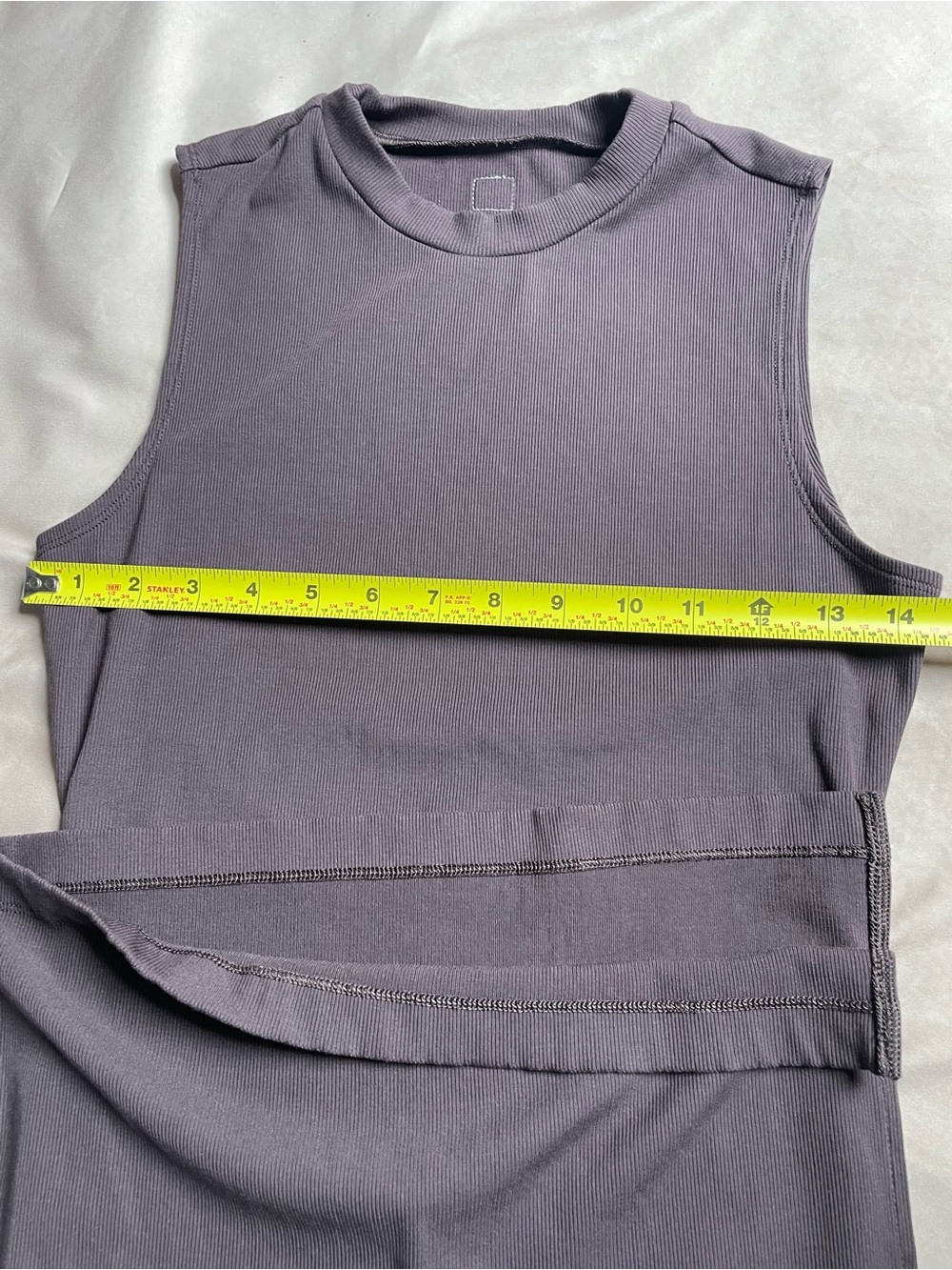 Vuori Sleeveless Maxi Dress – Plum Charcoal, Size S, Ribbed Stretch - Picture 8 of 13